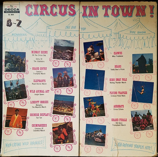 Merle Evans And His Circus Band - Circus In Town! - VG+ LP Record 1959 Decca USA Vinyl - Brass & Military / Marches - Shuga Records