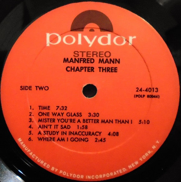 Manfred Mann Chapter Three - Manfred Mann Chapter Three - VG+ LP Record Polydor USA Vinyl - Psychedelic Rock - Shuga Records