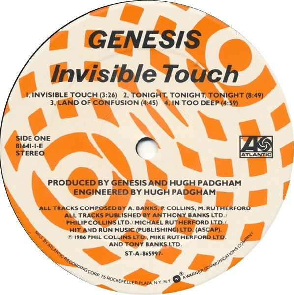 Genesis - Invisible Touch - VG+ LP Record 1986 Atlantic USA Vinyl - Pop Rock / Synth-pop - Shuga Records
