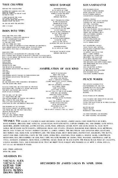 Abaddon - Life Out Of Balance - New LP Record 2009 Sacred Plague Ohio USA Green Mixed Vinyl - Grindcore / Thrash - Shuga Records