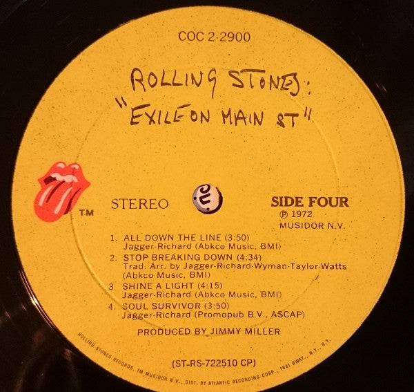 The Rolling Stones - Exile on Main St. - VG+ 2 LP Record 1972 Rolling Stones Records USA Original with Inner Sleeves - Classic Rock / Blues Rock - Shuga Records