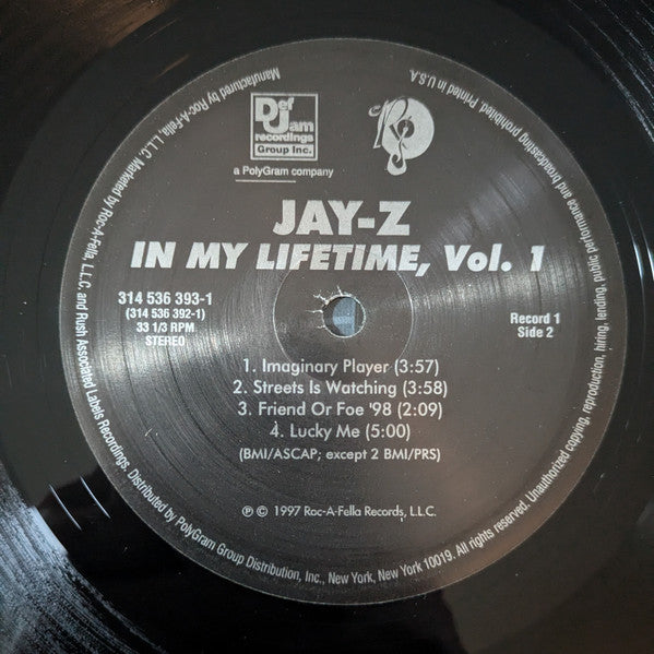 Jay-Z - In My Lifetime, Vol. 1 (1997) - Mint- 2 LP Record 2014 Roc-A-Fella USA Vinyl - Hip Hop - Shuga Records