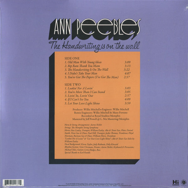 Ann Peebles - The Handwriting Is On The Wall (1978) - New LP Record 2015 Fat Possum Vinyl - Soul - Shuga Records