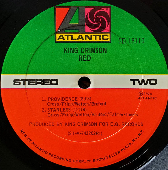 King Crimson - Red - (1974) - VG+ LP Record (VG Cover) 1974 Atlantic Vinyl - Prog Rock - Shuga Records