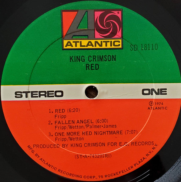 King Crimson - Red - (1974) - VG+ LP Record (VG Cover) 1974 Atlantic Vinyl - Prog Rock - Shuga Records