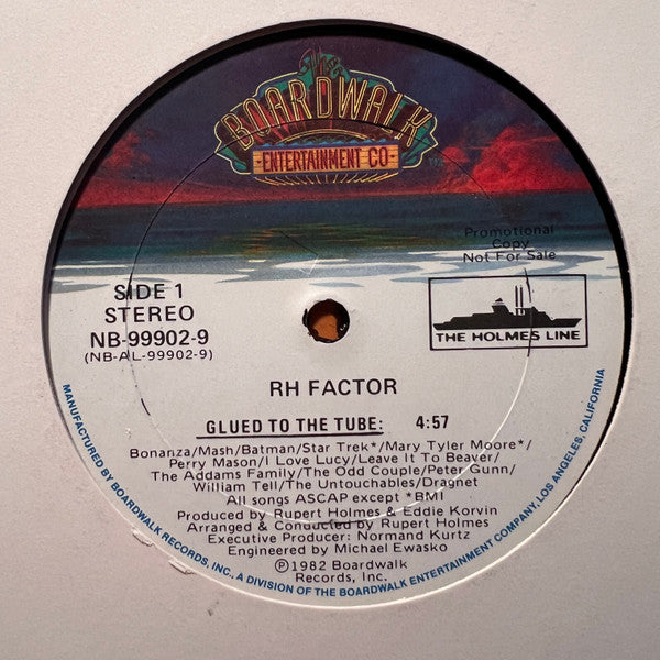 RH Factor - Glued To The Tube - Mint- 12" Single Record 1982 The Boardwalk Entertainment USA Vinyl - Rock / Synth-pop - Shuga Records