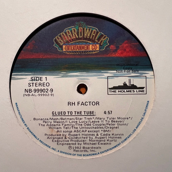 RH Factor - Glued To The Tube - Mint- 12" Single Record 1982 The Boardwalk Entertainment USA Vinyl - Rock / Synth-pop - Shuga Records