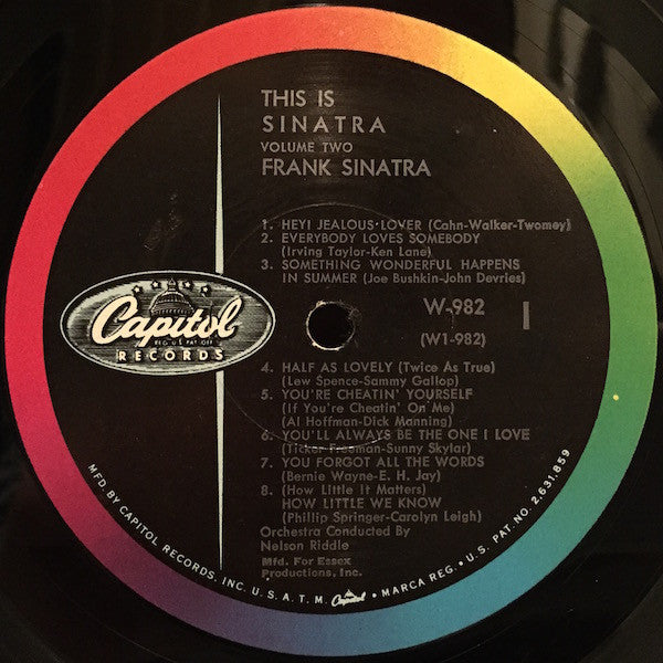 Frank Sinatra - This Is Sinatra Volume Two (1958) - VG+ LP Record 1960 Capitol USA Mono Vinyl - Jazz / Vocal / Swing - Shuga Records