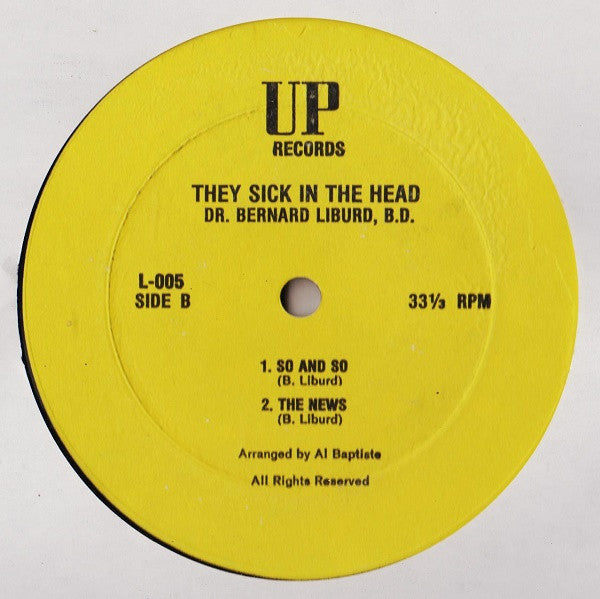 Dr. Bernard Liburd - They Sick In The Head - New LP Record UP Virgin Islands Vinyl - Reggae / Soca - Shuga Records