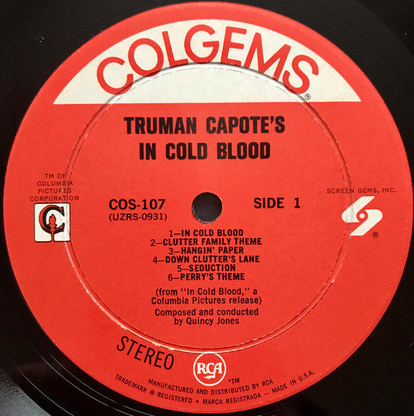 Quincy Jones – In Cold Blood - Mint- (VG cover) LP Record 1967 USA Vinyl - Soundtrack / Soul-Jazz / Funk