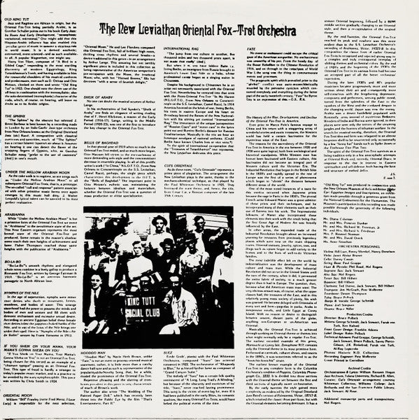 The New Leviathan Oriental Foxtrot Orchestra - Old King Tut - Mint- LP Record 1977 Camel Race USA Vinyl & Insert - Private Press Jazz / Middle East - Shuga Records