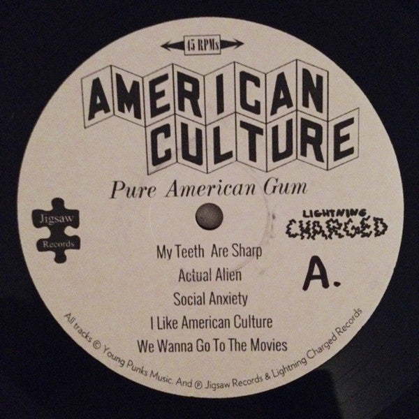 American Culture - Pure American Gum - VG+ LP Record 2015 Jigsaw Lightning Charged USA Vinyl & Insert - Indie Rock / Lo-Fi - Shuga Records