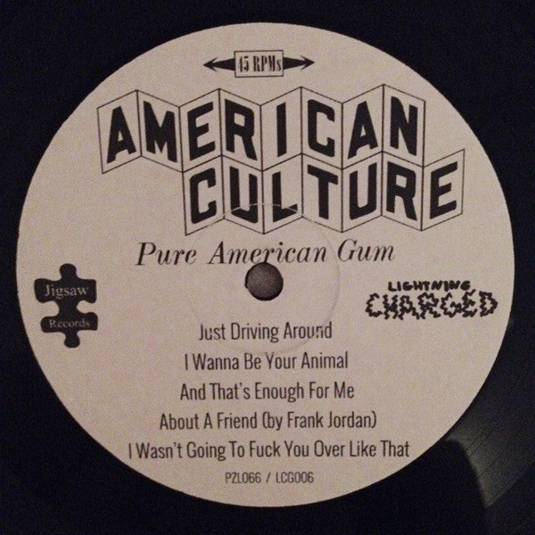 American Culture - Pure American Gum - VG+ LP Record 2015 Jigsaw Lightning Charged USA Vinyl & Insert - Indie Rock / Lo-Fi - Shuga Records