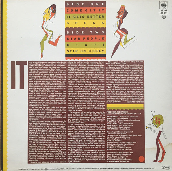 Miles Davis - Star People - VG+ LP Record 1983 Columbia Europe Original Vinyl - Jazz / Fusion - Shuga Records