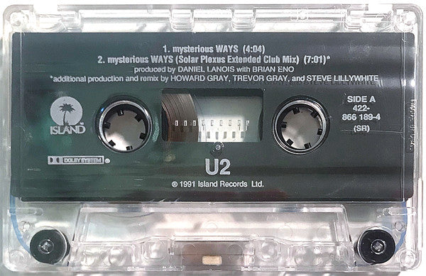 U2 - Mysterious Ways - VG+ Cassette EP 1991 Island USA Tape - Pop Rock / Alternative Rock / Ambient - Shuga Records