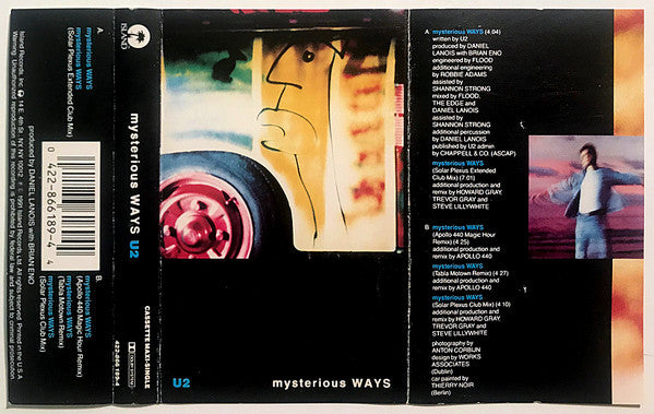 U2 - Mysterious Ways - VG+ Cassette EP 1991 Island USA Tape - Pop Rock / Alternative Rock / Ambient - Shuga Records