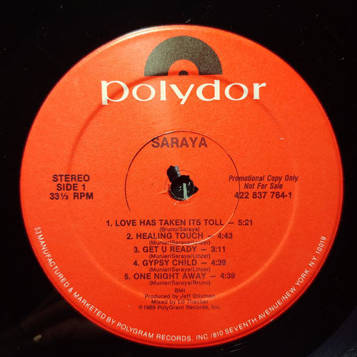 Saraya – Saraya - VG+ LP Record 1989 Polydor USA Promo Vinyl - Pop Rock / Hard Rock - Shuga Records