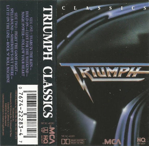Triumph – Classics - Used Cassette 1989 MCA Tape - Hard Rock