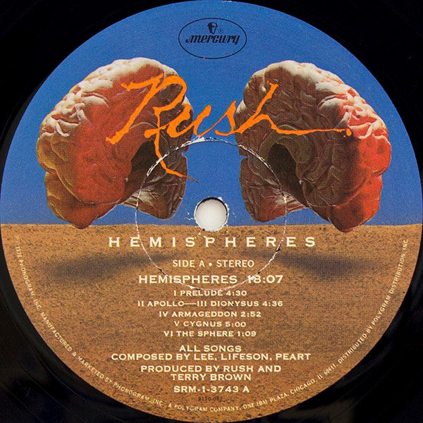 Rush - Hemispheres - VG+ LP Record 1978 Mercury USA Original Vinyl - Hard Rock / Prog Rock - Shuga Records