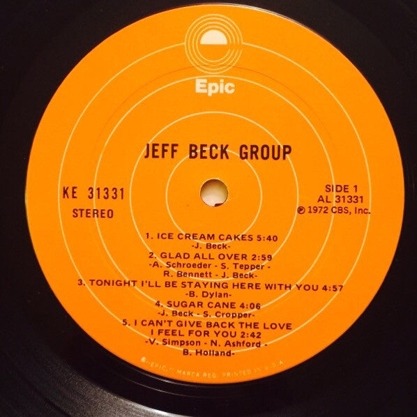 Jeff Beck Group - Jeff Beck Group (1972) - Mint- LP Record 1978 Epic USA Vinyl - Rock / Blues Rock / Fusion - Shuga Records