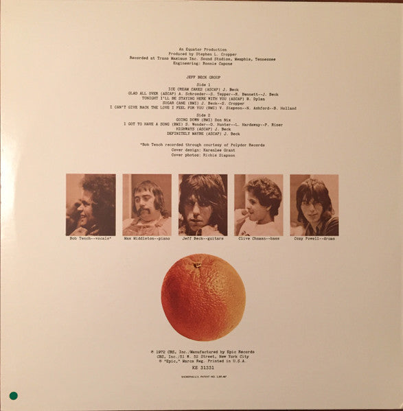 Jeff Beck Group - Jeff Beck Group (1972) - Mint- LP Record 1978 Epic USA Vinyl - Rock / Blues Rock / Fusion - Shuga Records
