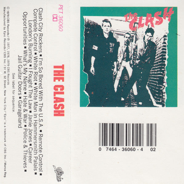 The Clash - The Clash (1977) - Mint- Cassette 1980s Epic USA Tape - Rock / Punk / Dub - Shuga Records