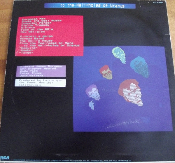 Landscape - From The Tea-Rooms Of Mars... To The Hell-Holes Of Uranus - VG+ LP Record 1981 RCA Canada Vinyl - Synth-pop / Experimental Electronic