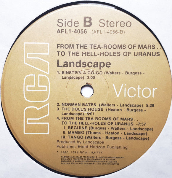 Landscape - From The Tea-Rooms Of Mars... To The Hell-Holes Of Uranus - VG+ LP Record 1981 RCA Canada Vinyl - Synth-pop / Experimental Electronic