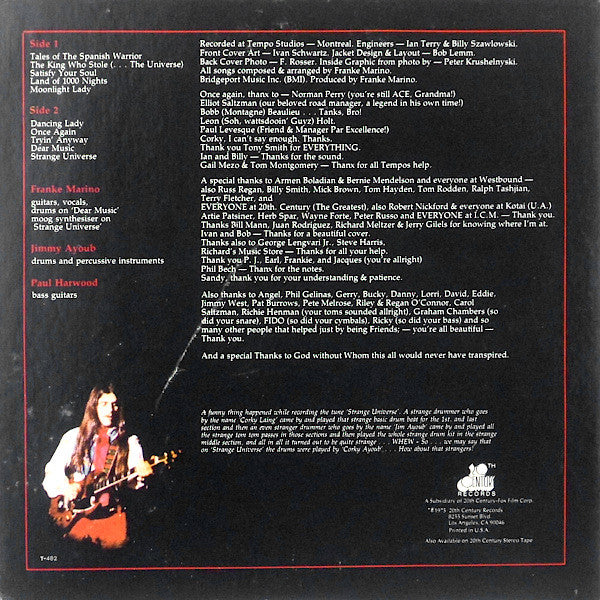 Mahogany Rush - Strange Universe - VG+ LP Record 1975 20th Century USA Vinyl - Hard Rock / Psychedelic Rock / Prog Rock - Shuga Records