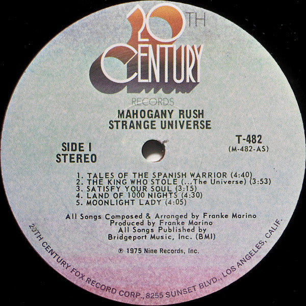Mahogany Rush - Strange Universe - VG+ LP Record 1975 20th Century USA Vinyl - Hard Rock / Psychedelic Rock / Prog Rock - Shuga Records