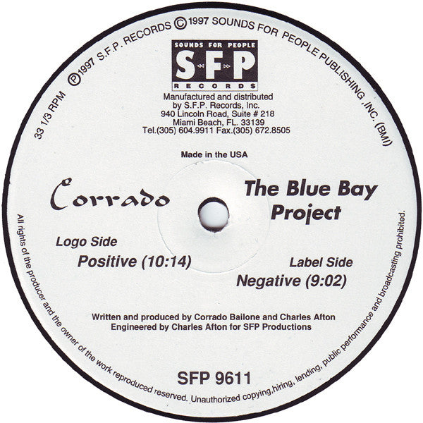Corrado - The Blue Bay Project - Mint- 12" Single Record 1997 SFP USA Vinyl - House