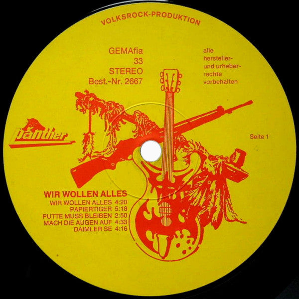 Panther - Wir Wollen Alles! - VG+ LP Record 1978 Panther-Music Germany Original Vinyl & Poster Sleeve - Krautrock / Hard Rock - Shuga Records