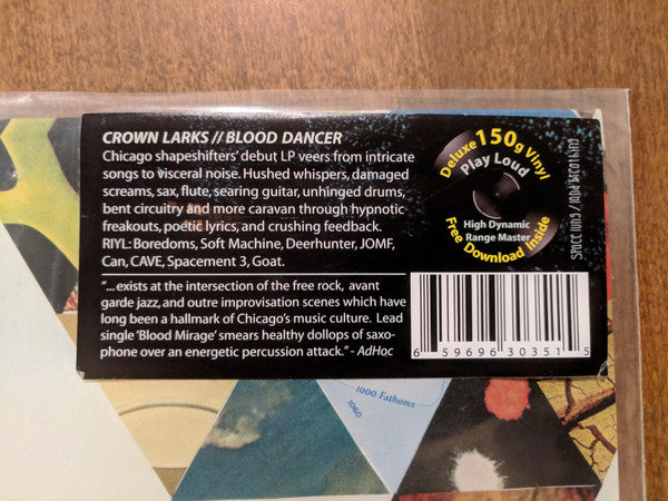 Crown Larks - Blood Dancer - VG+ LP Record 2015 Space Lung Land Breathing Vinyl - Chicago Psychedelic Rock / Experimental / Noise / Prog