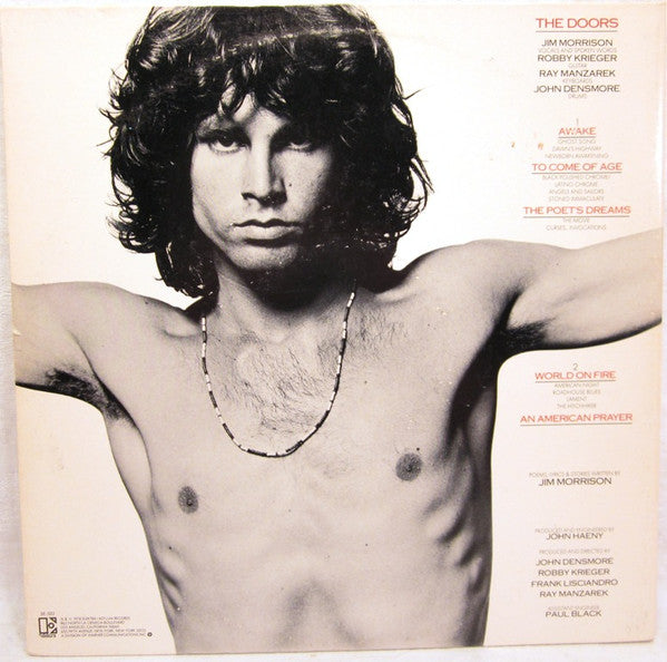 Jim Morrison Music By The Doors – An American Prayer - VG+ LP Record 1978 Elektra USA Vinyl - Psychedelic Rock / Spoken Word