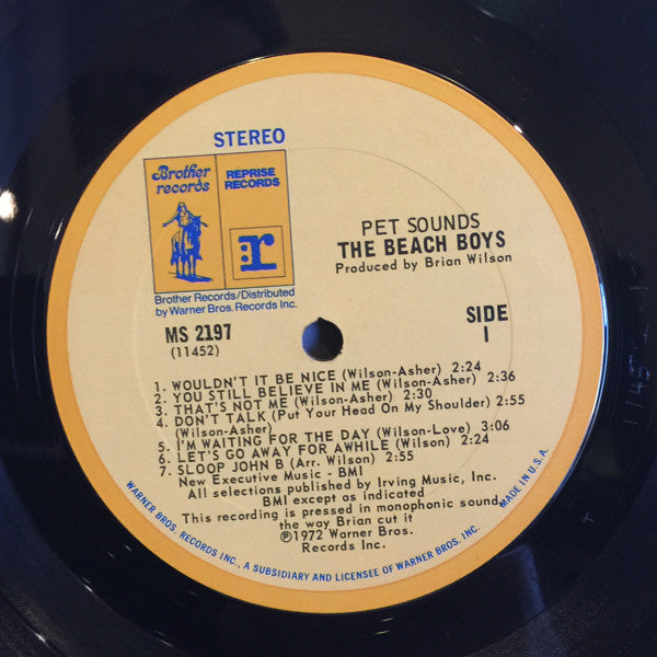 The Beach Boys - Pet Sounds (1966) - VG+ LP Record 1974 Reprise Brother USA Vinyl - Psychedelic Rock / Surf Rock / Pop Rock - Shuga Records
