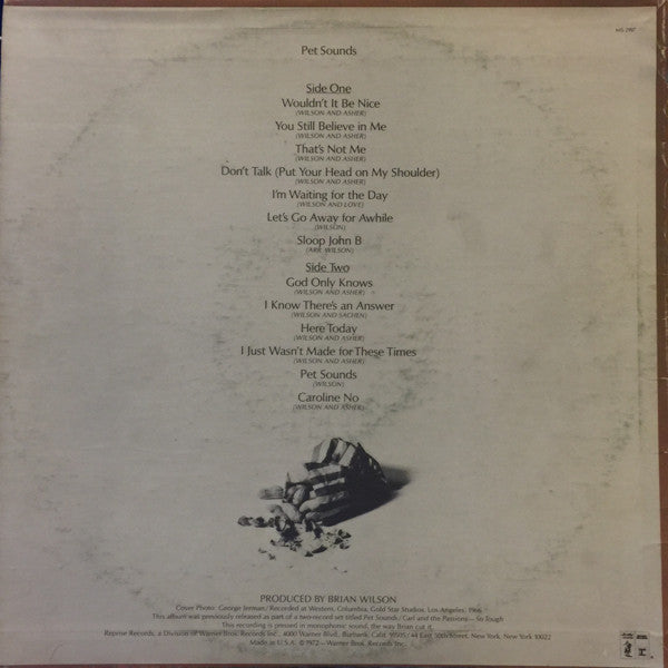 The Beach Boys - Pet Sounds (1966) - VG+ LP Record 1974 Reprise Brother USA Vinyl - Psychedelic Rock / Surf Rock / Pop Rock - Shuga Records