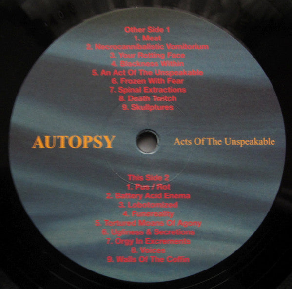Autopsy - Acts Of The Unspeakable (1992) - Mint- LP Record 2014 Peaceville Germany Vinyl - Death Metal - Shuga Records