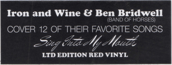 Iron And Wine and Ben Bridwell – Sing Into My Mouth - New LP Record 2015 Black Cricket Brown Website Exclusive USA Red Vinyl - Indie Rock / Indie Folk - Shuga Records