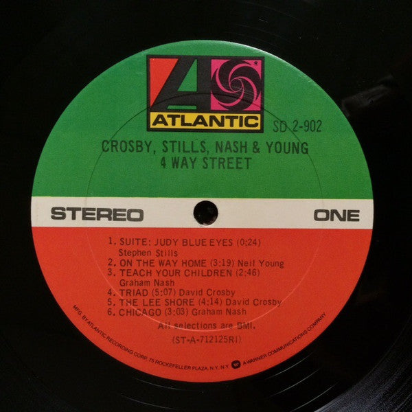 David Crosby, Stephen Stills, Graham Nash & Neil Young - 4 Way Street (1971) - VG+ (VG- cover) 2 LP Record 1975 Atlantic USA Original Vinyl & Insert - Classic Rock / Folk Rock