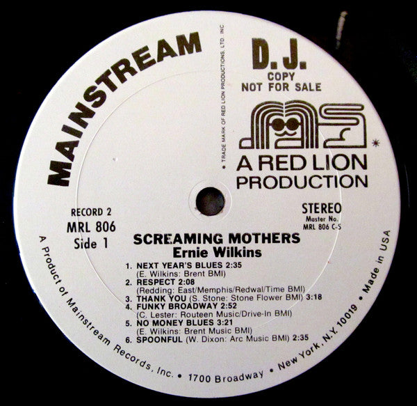 Ernie Wilkins, Joe Newman, Snookie Young, Dave Spinosa, Grady Tate, Chuck Rainey, Hubert Laws, Woody Shaw, Kenny Burrell - Screaming Mothers - Mint- 2 LP Record 1974 Mainstream USA Promo Label Vinyl - Jazz / Funk / Bop - Shuga Records