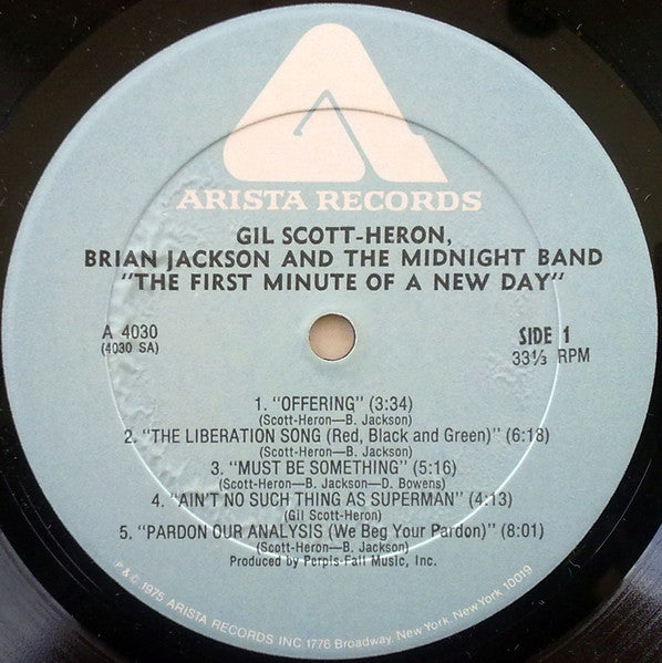 Gil Scott-Heron & Brian Jackson - The First Minute Of The Day - VG+ (VG- low grade cover) LP Record 1975 Arista USA Original Vinyl - Jazz / Fusion / Soul-Jazz - Shuga Records
