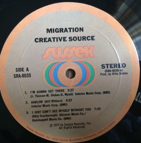 Creative Source - Migration - VG+ LP Record 1974 Sussex Original USA - Funk / Soul - Shuga Records