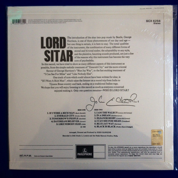 Lord Sitar - Lord Sitar (1968) - Mint- LP Record Store Day 2015 Parlophone 180 gram Green Vinyl - Psychedelic Rock / Folk Rock - Shuga Records