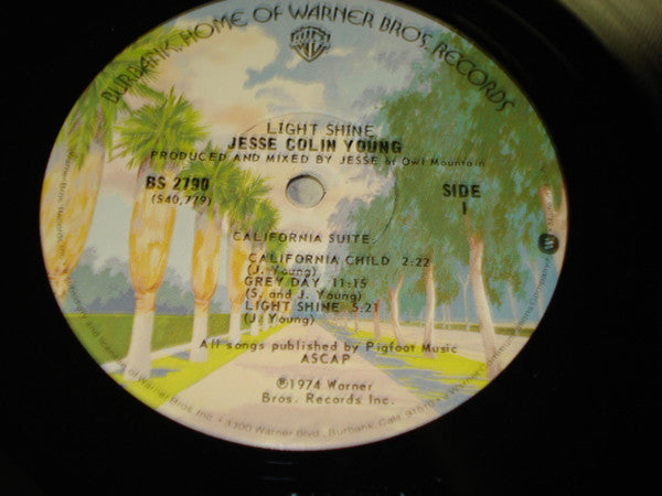 Jesse Colin Young – Light Shine - VG+ LP Record 1974 Warner Vinyl - Folk Rock - Shuga Records