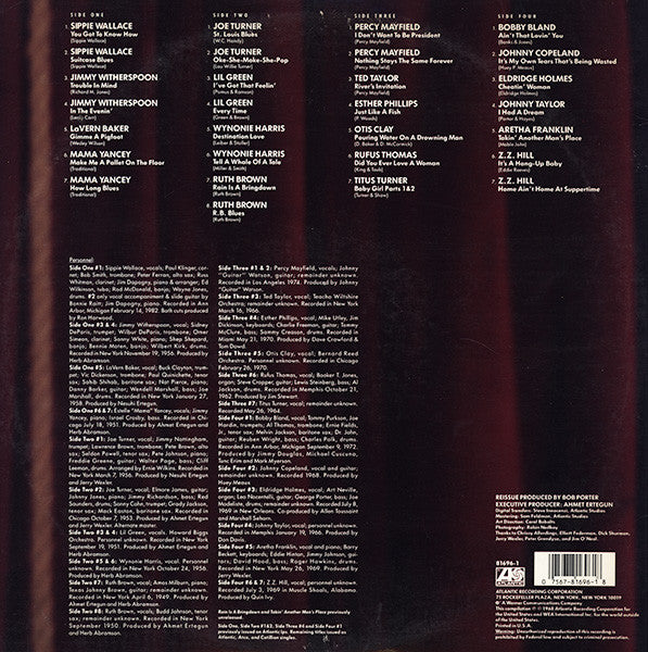 Various - Atlantic Blues: Vocalists - Mint- 2 LP Record 1986 Atlantic USA Vinyl - Soul / Rhythm & Blues - Shuga Records
