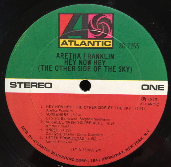 Aretha Franklin - Hey Now Hey (The Other Side Of The Sky) - VG+ LP Record 1973 Atlantic USA Original Vinyl - Soul / Soul-Jazz - Shuga Records