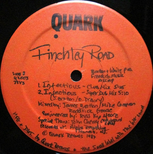Finchley Road - Infectious - VG+ 12" Single Record 1987 Quark USA Vinyl - Garage House / House - Shuga Records