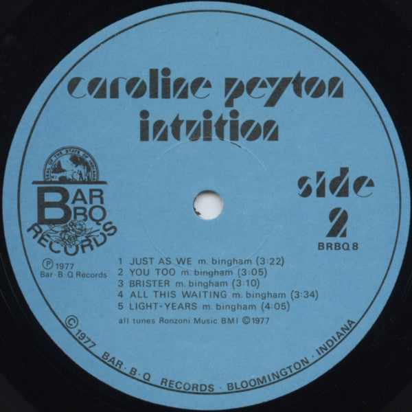 【激安通販 オンラインショップ】 VG+ - Intuition - Peyton Caroline LP USA Bar-B-Q 1977 Record 洋楽