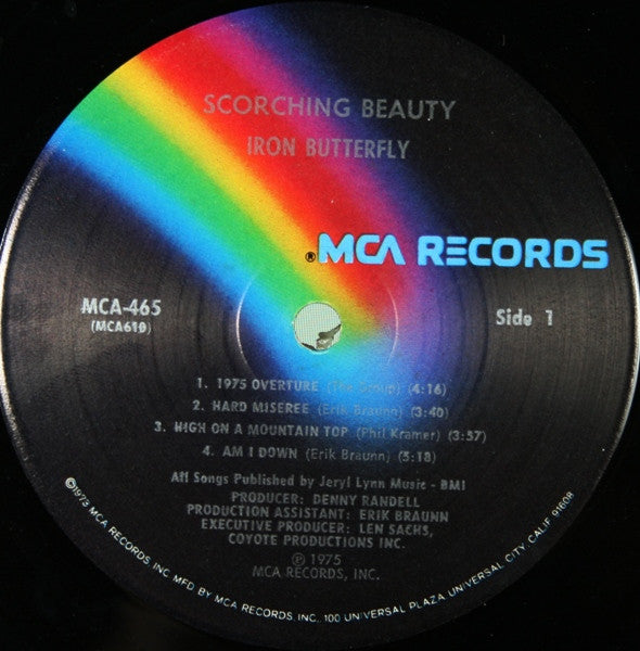 Iron Butterfly - Scorching Beauty - VG+ LP Record 1975 MCA Vinyl - Psychedelic Rock