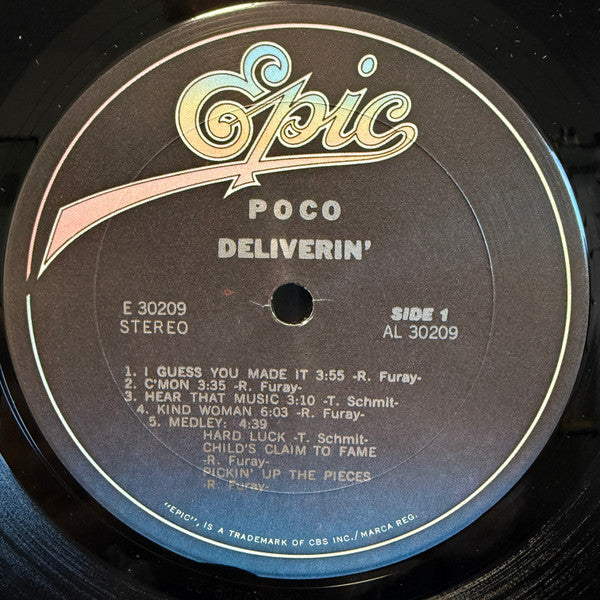 Poco - Deliverin' - VG+ LP Record 1970 Epic Vinyl - Country Rock
